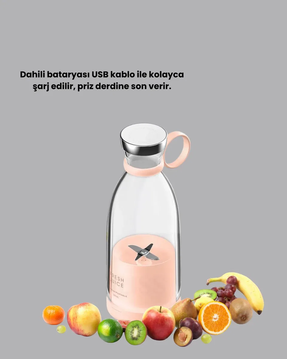 Çevre Dostu Cam Gövdeli Kablosuz Smoothie Blender görsel 4