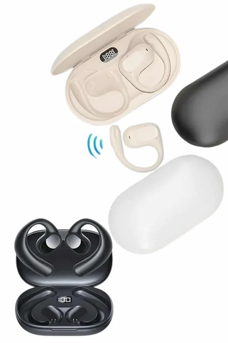 Bluetooth Kulaklık Küpeli Uzun Pil Ömrü Yüksek Ses Kaliteli Dijital Göstergeli görsel 4