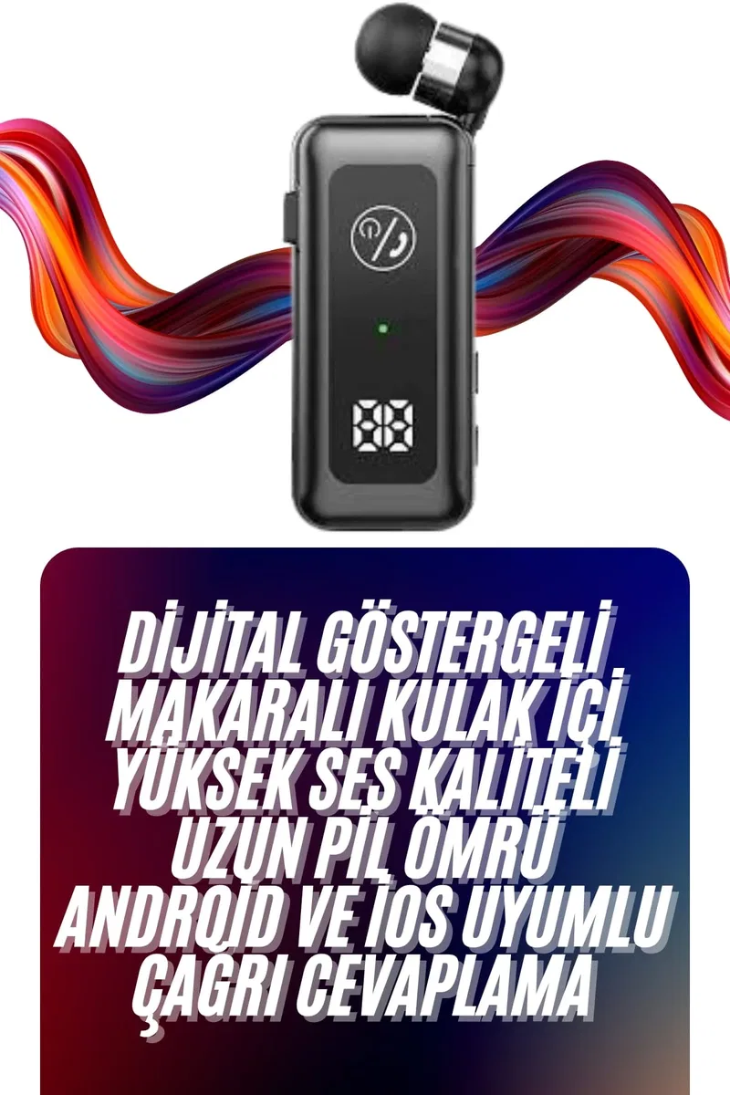Makaralı Bluetooth Kulaklık Telefon Uyumlu Makaralı TF Kart Girişli Güç Göstergeli görsel 2