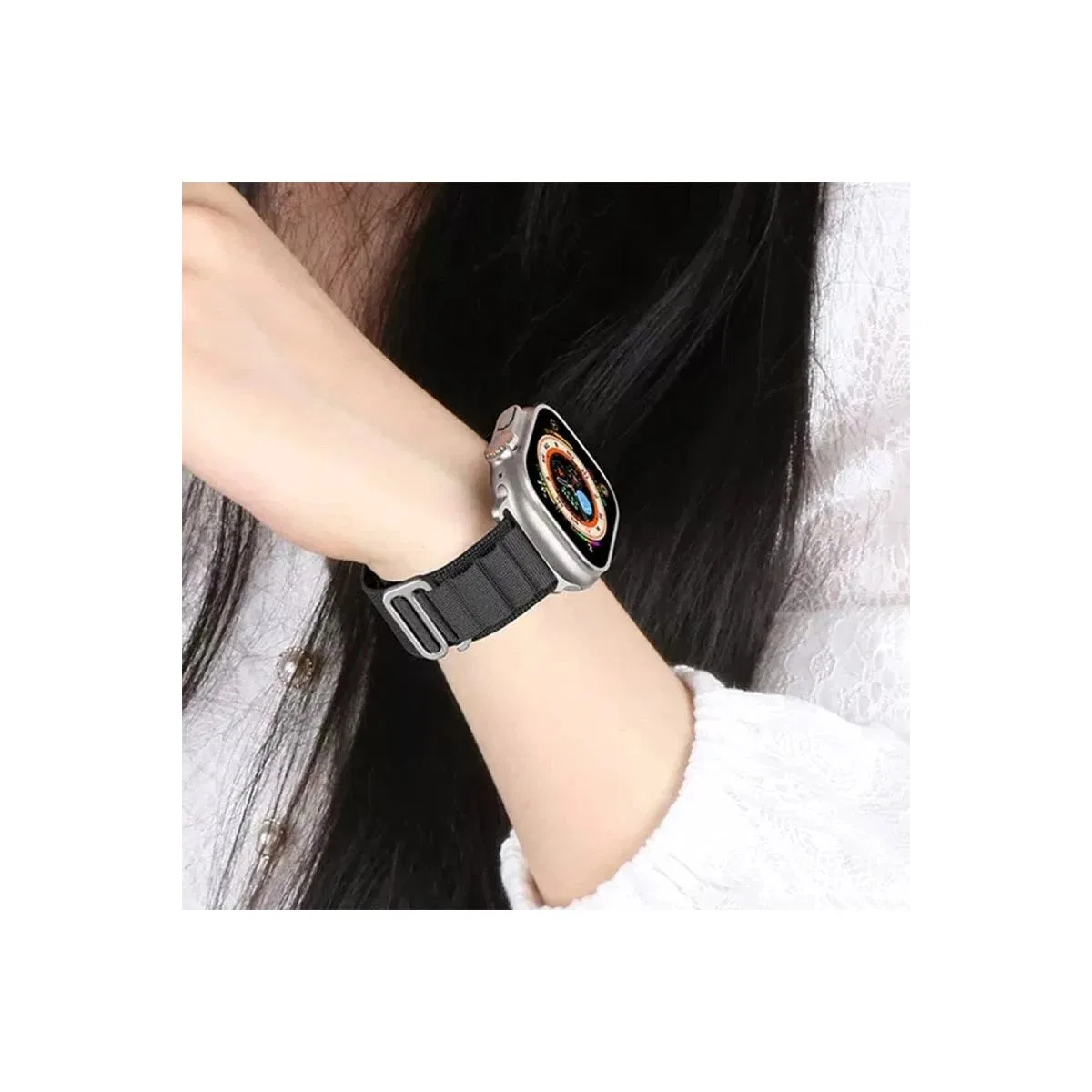 Apple Watch 38mm Mountain Kordon - Beyaz-kırmızı görsel 2