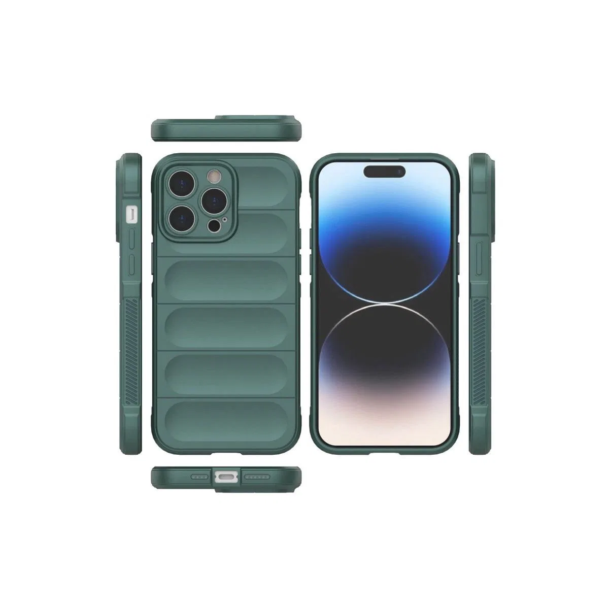 Apple İphone 14 Pro Kılıf Optimum Silikon - Koyu Yeşil görsel 3