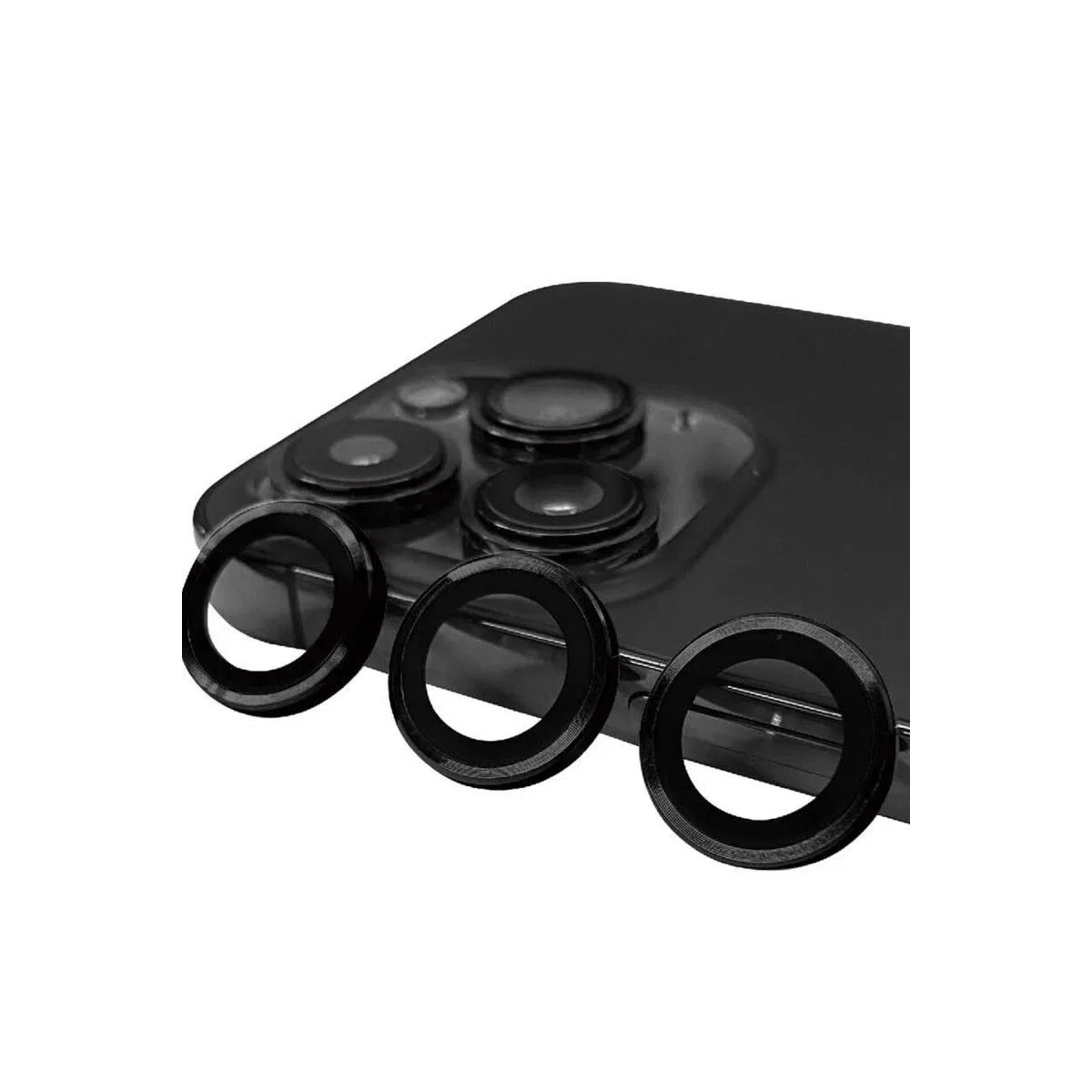 Apple İphone 15 Pro Max Raze Metal Kamera Lens - Siyah