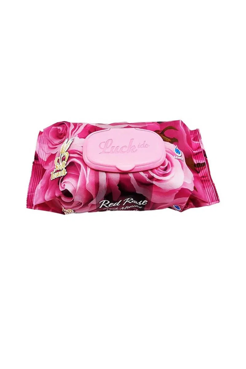 3 Paket Red Rose Islak Havlu Mendil 90 Adet Kapaklı Gül Kokulu görsel 2
