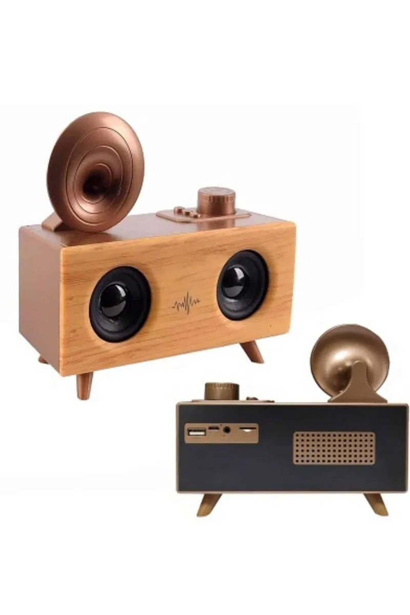 Nostaljik Radyo Bluetooth Bağlantılı Şarjlı Yüksek Ses Kaliteli görsel 4