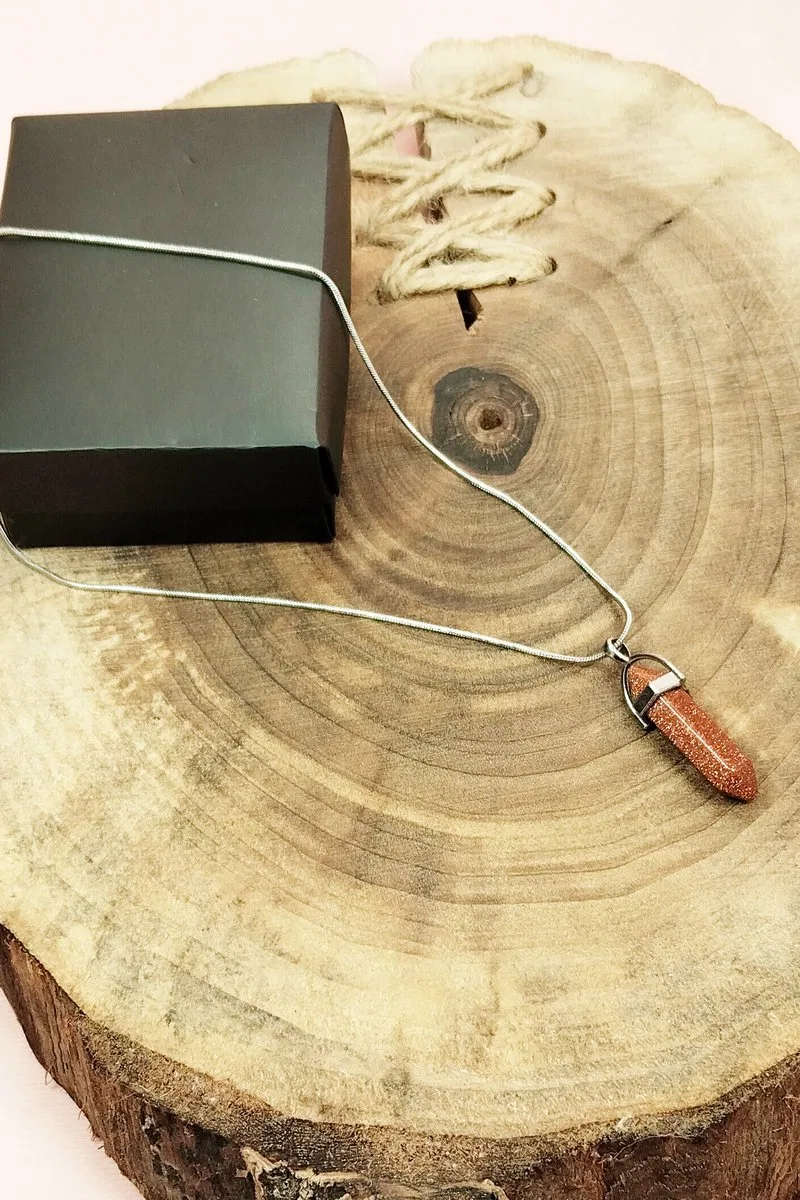 Yıldız Taşı Doğal Taşı Zincirli El Yapımı Tasarımlı Kolye Uç: 3, 5 cm Zincir: 20 cm Kutulu görsel 4