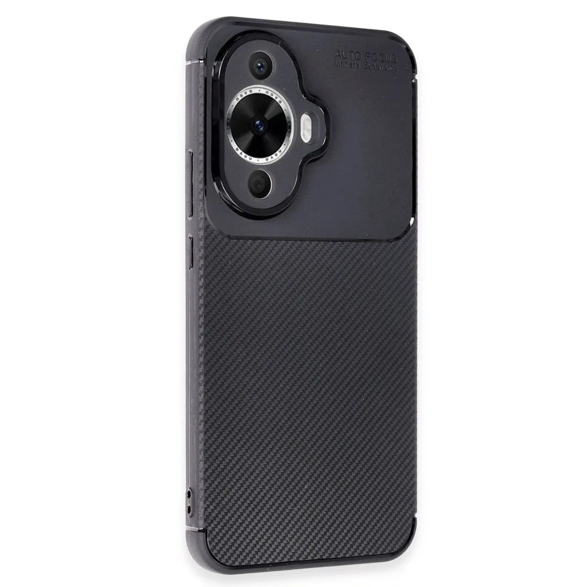 Huawei Nova 12s Kılıf Auto Focus Karbon Kapak - Siyah görsel 2