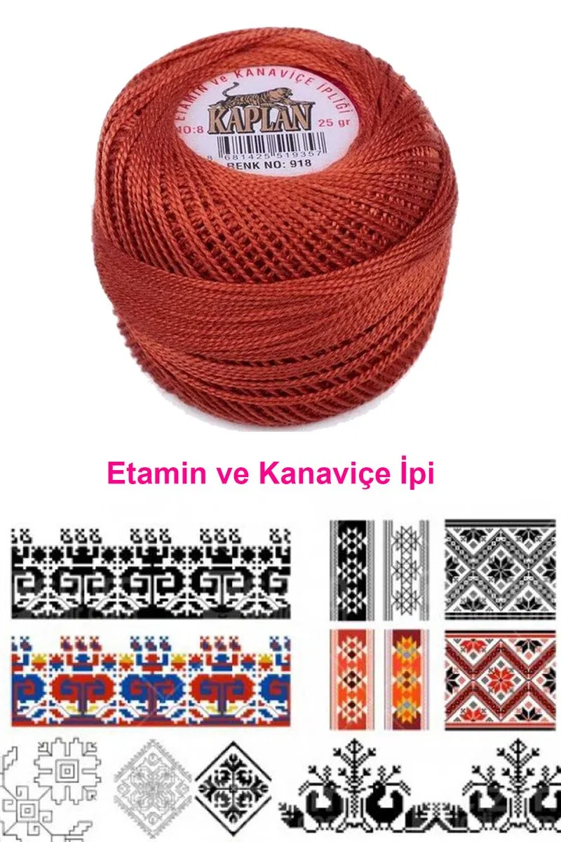 Kaplan Etamin Ve Kanaviçe İpi 8 No Kod/Renk: 918 - Royaleks görsel 2