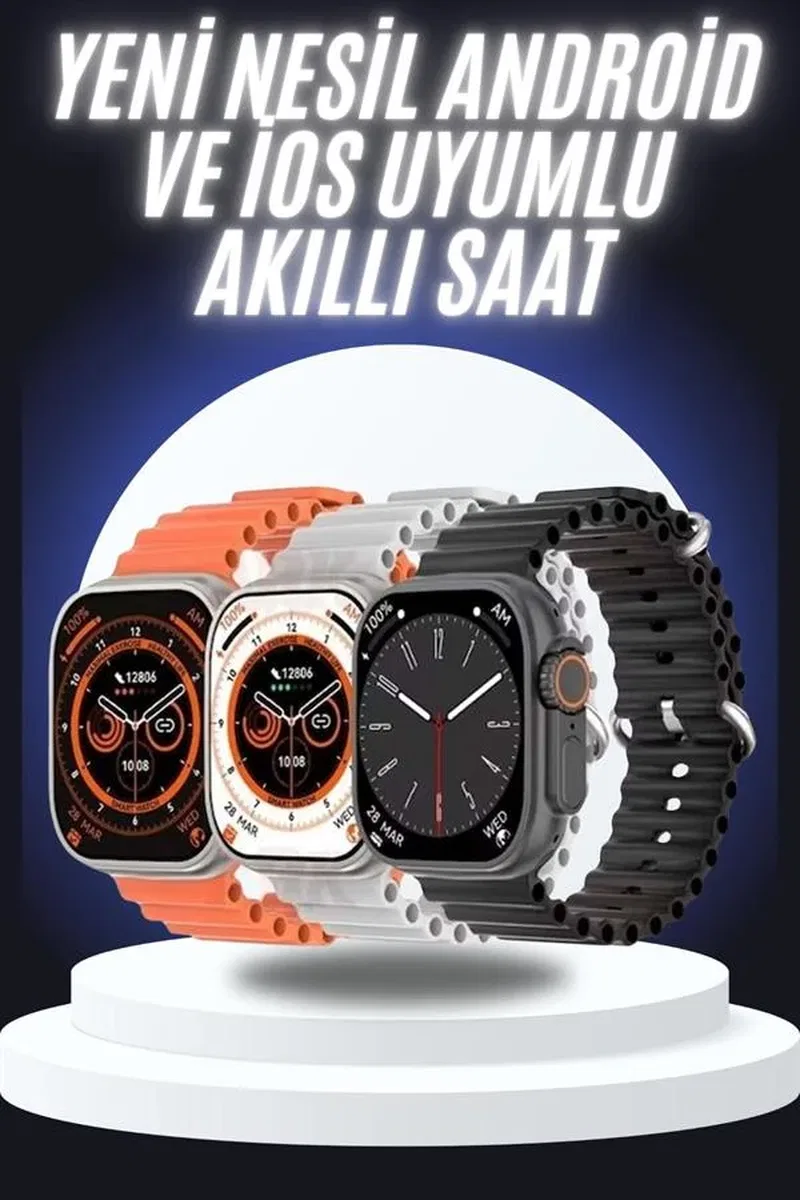 Yeni Nesil Akıllı Saat Çok Yönlü Titreşimli 49 MM Android ve İOS Uyumlu görsel 2