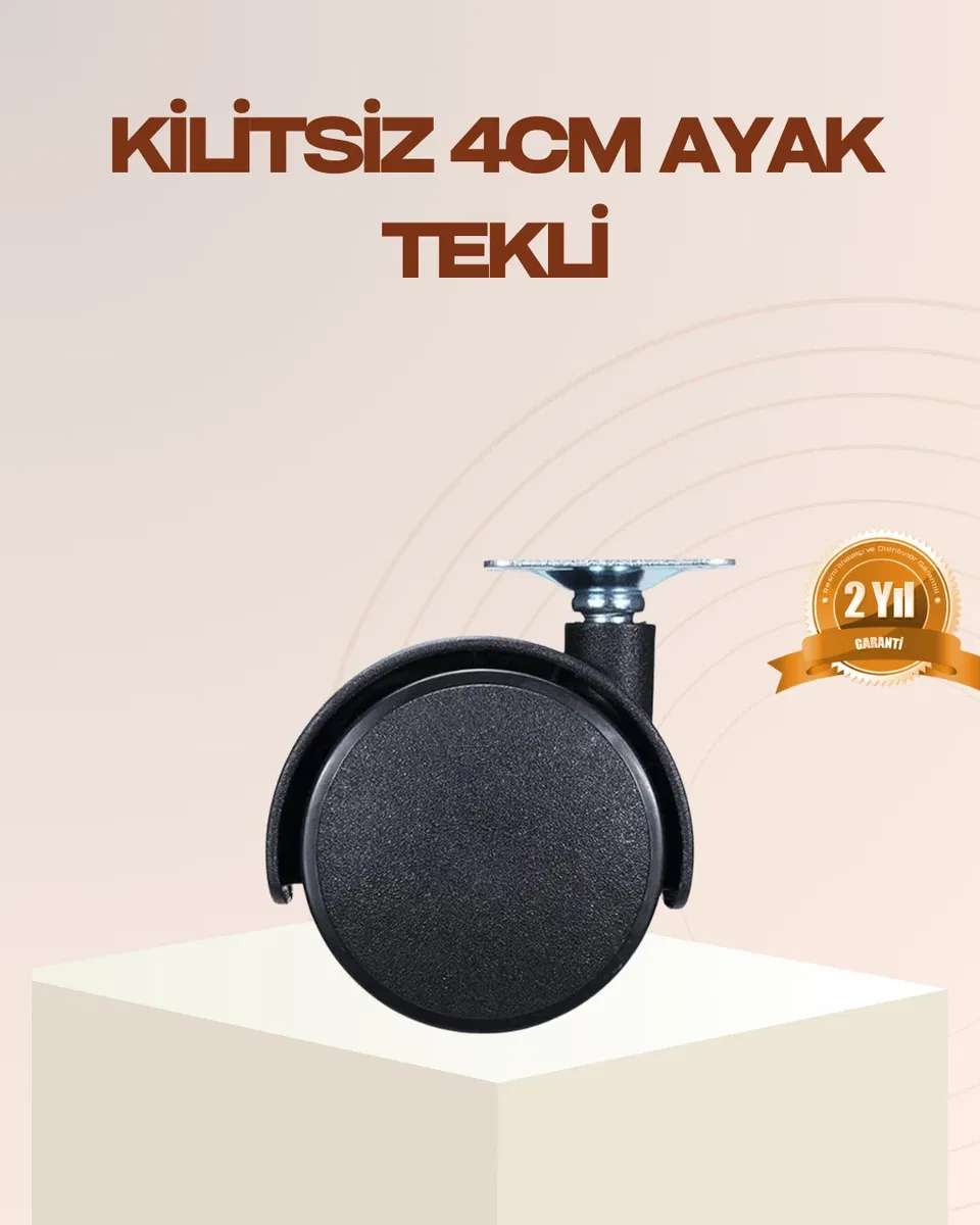 4 cm Kilitsiz Mobilya Ayağı Tekli Kolay Dönen Masa ve Sehpa Ayağı