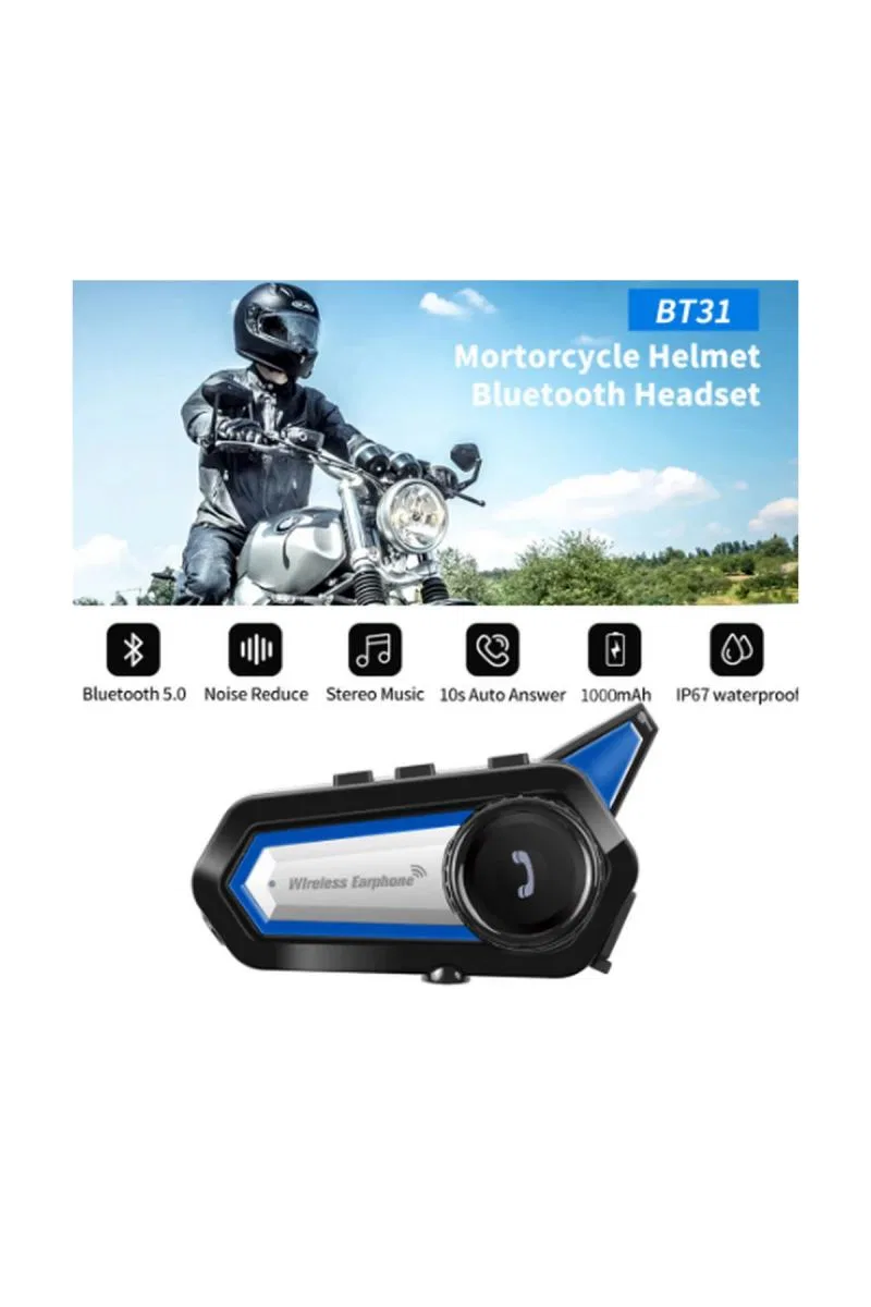 Bt31 Kask Kulaklık Bluetooth 5. 0 Motosiklet Interkom Su Geçirmez Kablosuz Kulaklık görsel 5