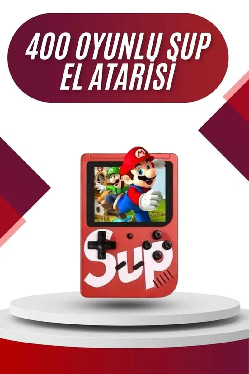 Sup Atari Retro 400 Nostalji Oyunlu Mini Atari Taşınabilir Oyun Konsolu görsel 2