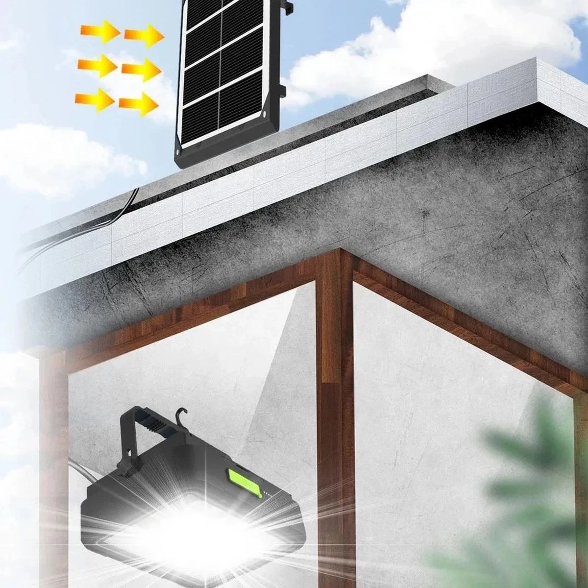 Wison Ws-5570 150 Watt Güneş Enerjili Solar Kamp Feneri Projektör görsel 4