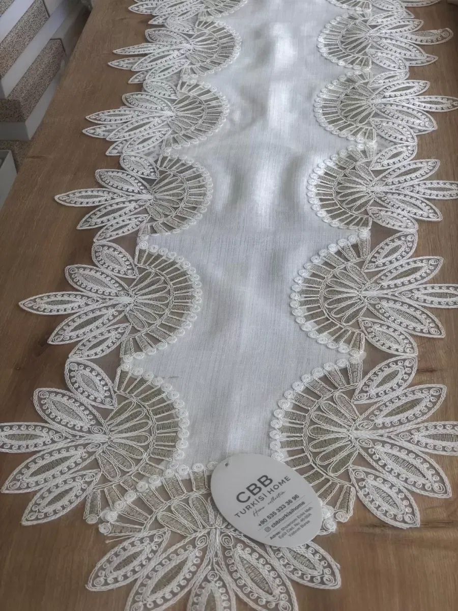 Sofra Takımı Lady Gardenya Keten Yemek Takımı 160x220 Masa Seti 12 Kişilik 26 Parça Runner Set Kreme Gold görsel 10