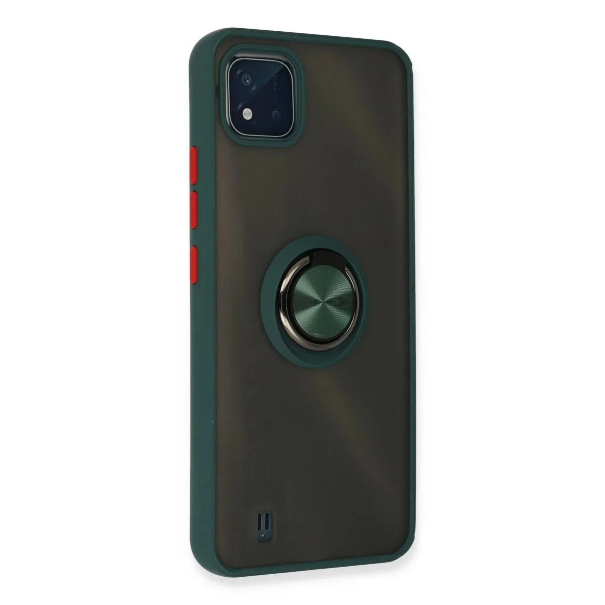 Realme C11 2021 Kılıf Montreal Yüzüklü Silikon Kapak - Yeşil görsel 3