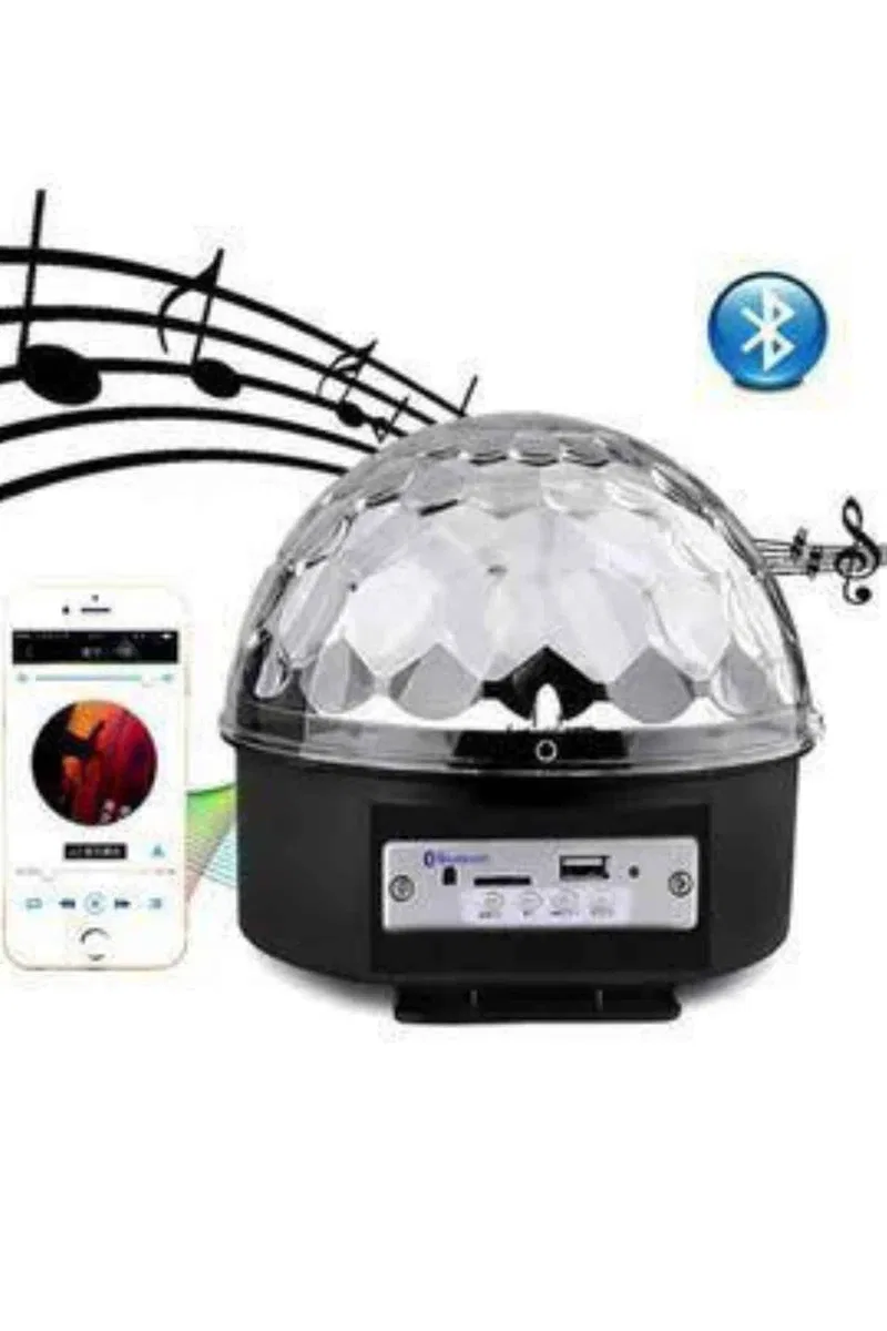 Led Işık Disko Topu Bluetooth Hoparlörlü USB Müzik Çalar Kumandalı görsel 5