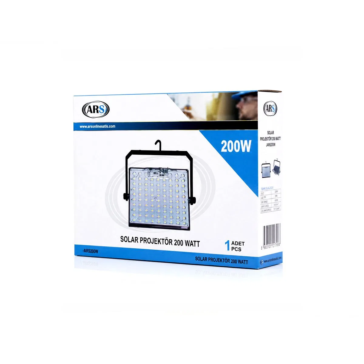 200W Güneş Enerjili LED Projektör - Kamp & Dış Mekan görsel 4