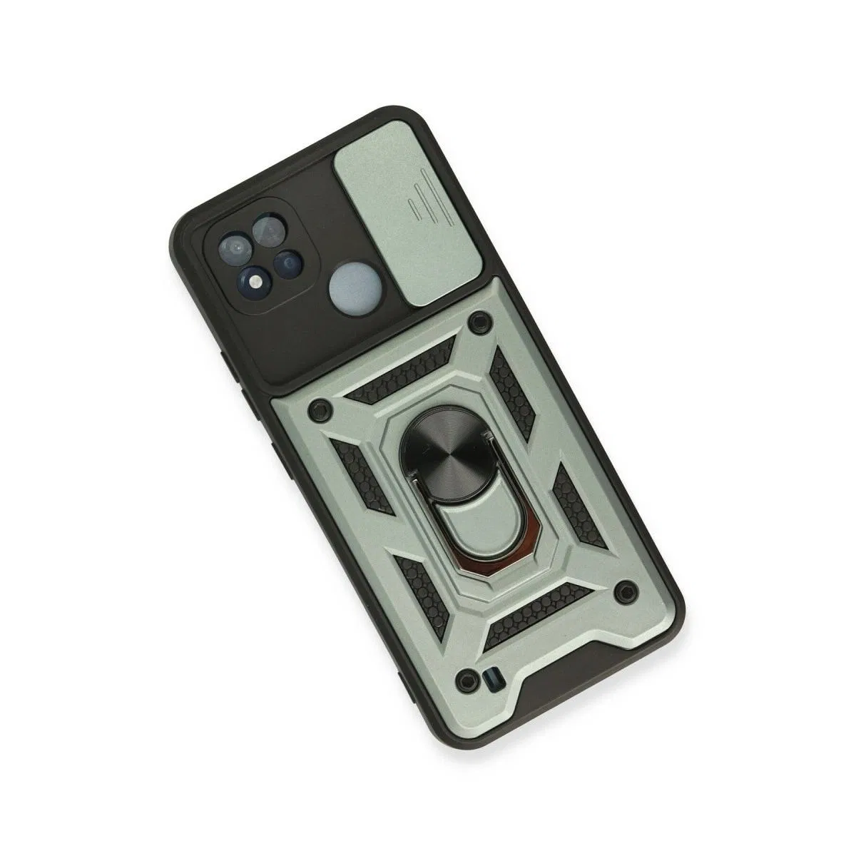Realme C11 2021 Kılıf Pars Lens Yüzüklü Silikon - Yeşil görsel 2