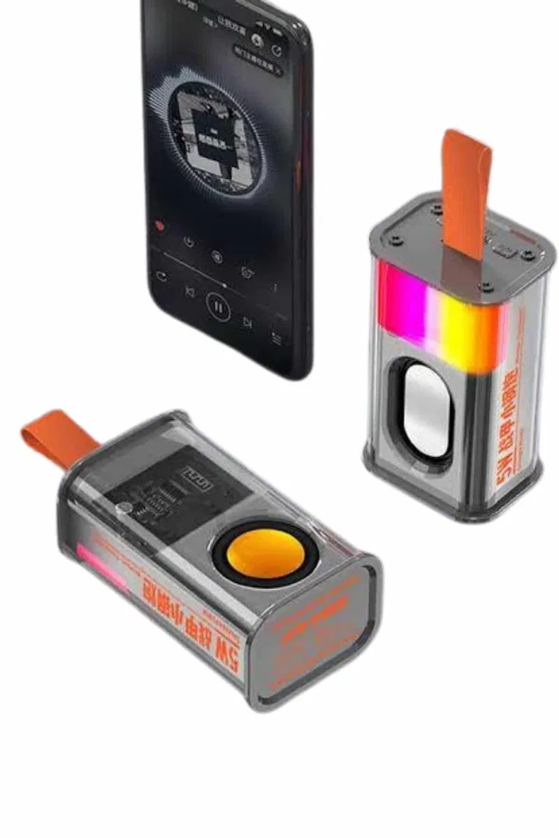 Taşınabilir Rgb Ledli Bluetooth Hoparlör Sd Kart Girişli Kablosuz görsel 4
