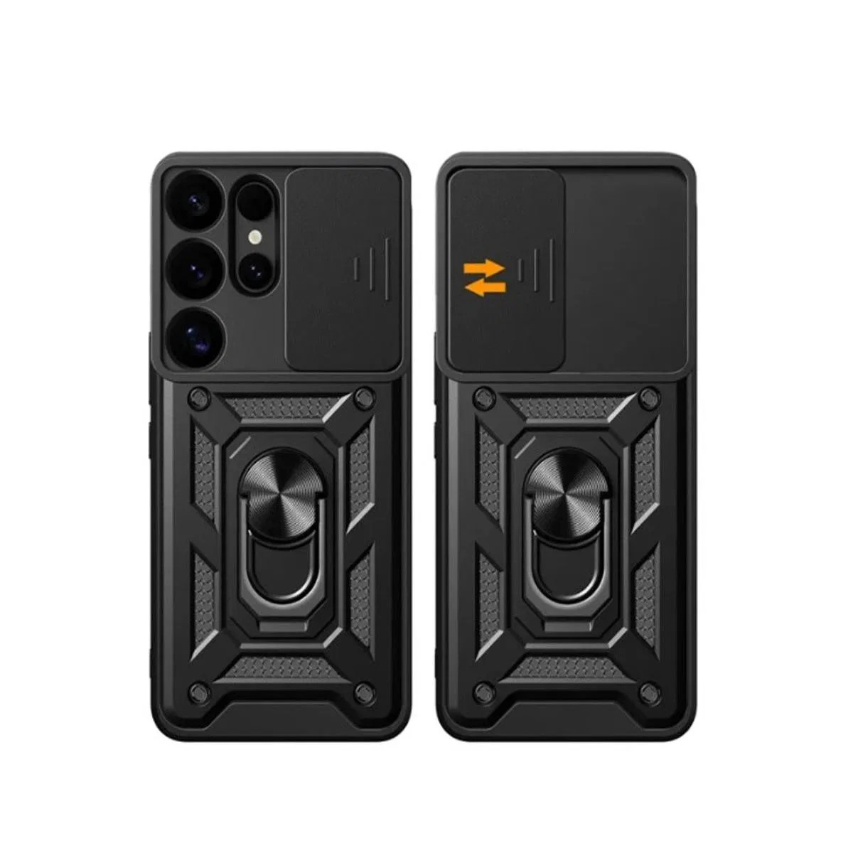 Samsung Galaxy S25 Ultra Kılıf Pars Lens Yüzüklü Silikon - Kırmızı görsel 2