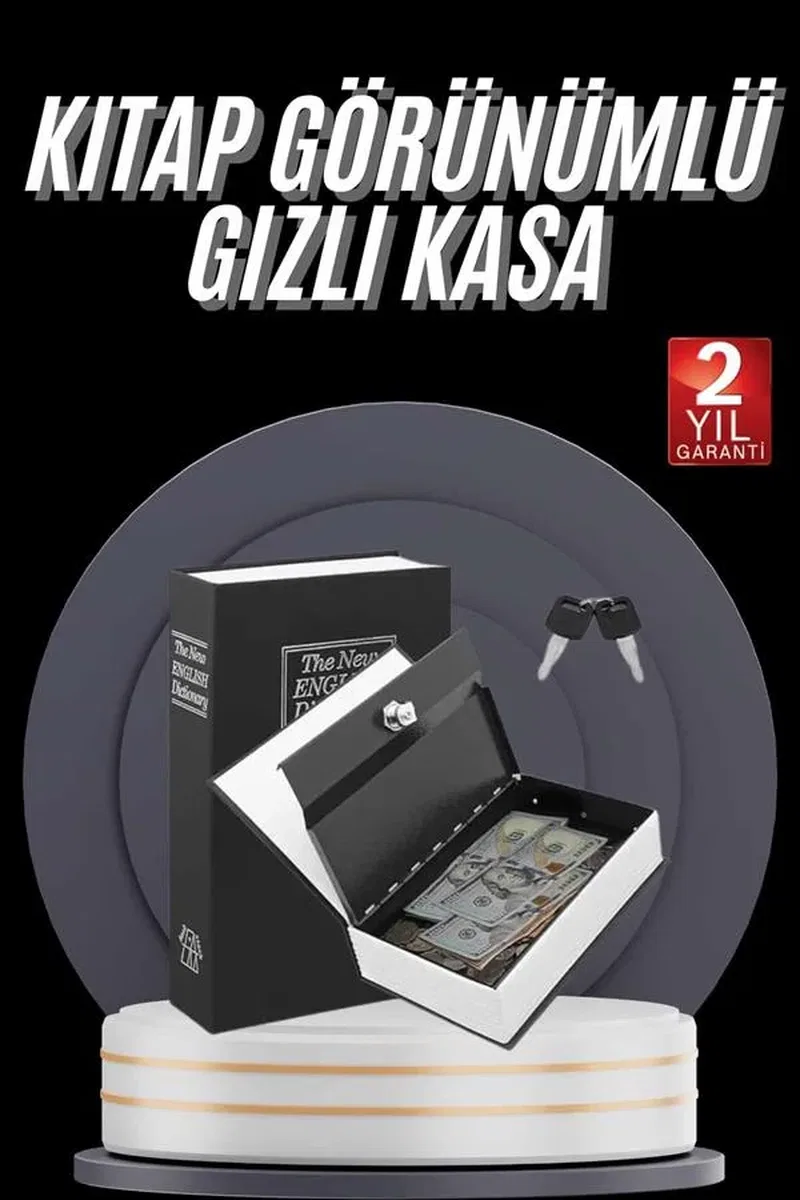 Gizli Kasa Kilitli Sözlük Görünümlü 18cm Gizli Kasa Büyük Boy Anahtarlı görsel 2