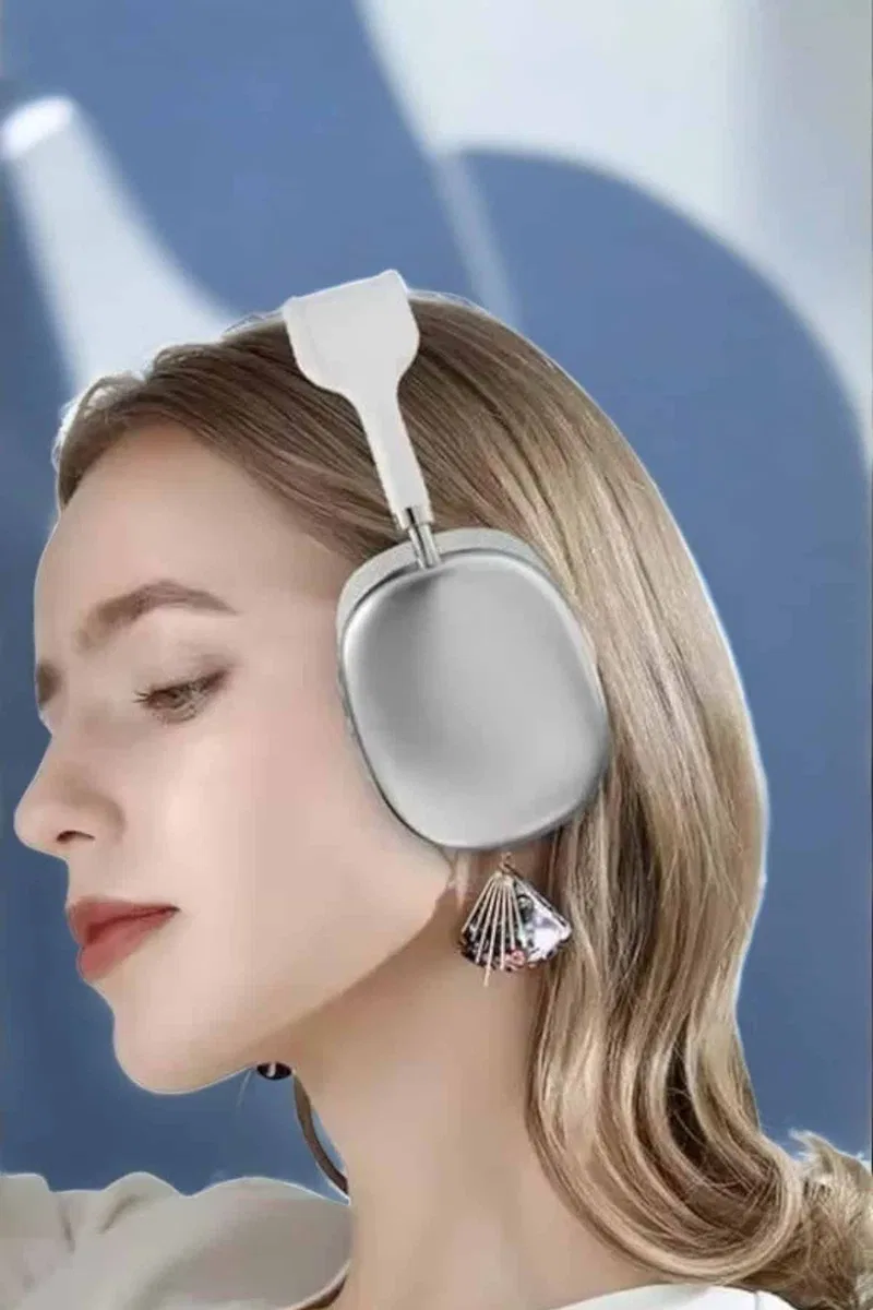 P9 Plus Kablosuz Kulak Üstü Bluetooth Kulaklık Beyaz Yüksek Ses Kaliteli görsel 2