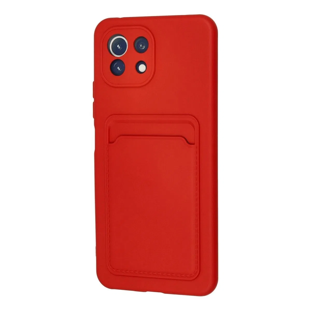 Xiaomi Mi 11 Lite Kılıf Kelvin Kartvizitli Silikon - Kırmızı görsel 3