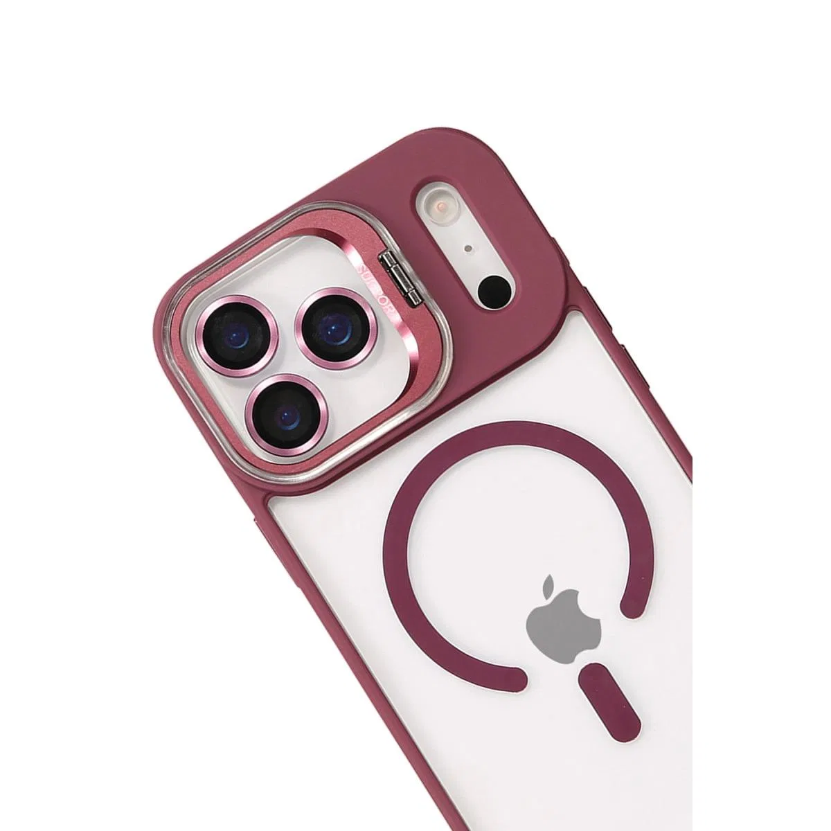Joko Apple İphone 17 Pro Max Remim Lensli Magsafe Standlı Kapak - Bordo görsel 3