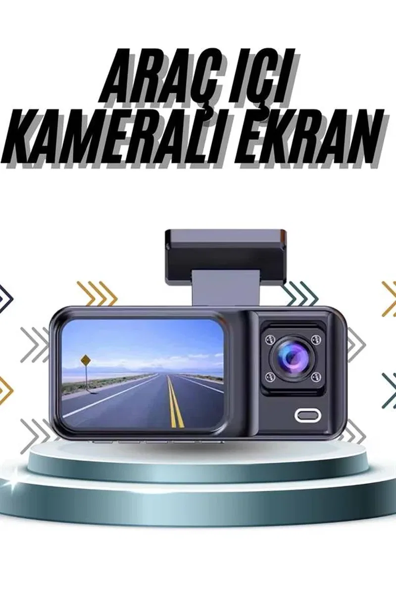 DVR Araç İçi Kamera Ön ve İç Kamera 2 İnç Ekranlı Çift Kamera görsel 2