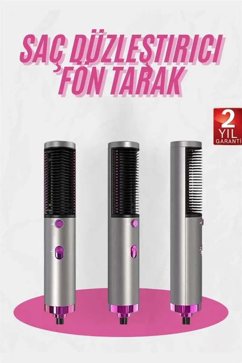 Fön Tarak Düzleştirici Seramik Kaplama Fön Makinesi Saç Kurutma görsel 2