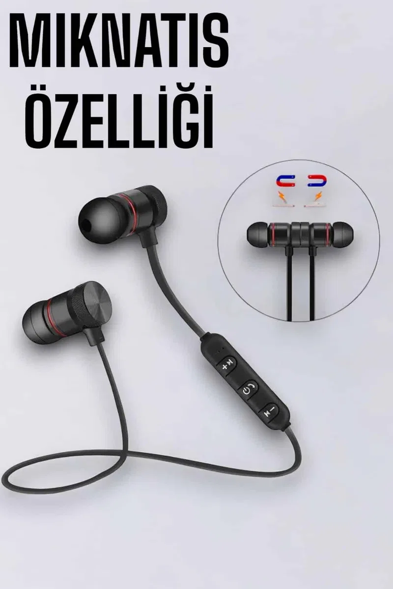 Kablosuz Sport Mıknatıslı Mikrofonlu Kulak İçi Kulaklık görsel 3