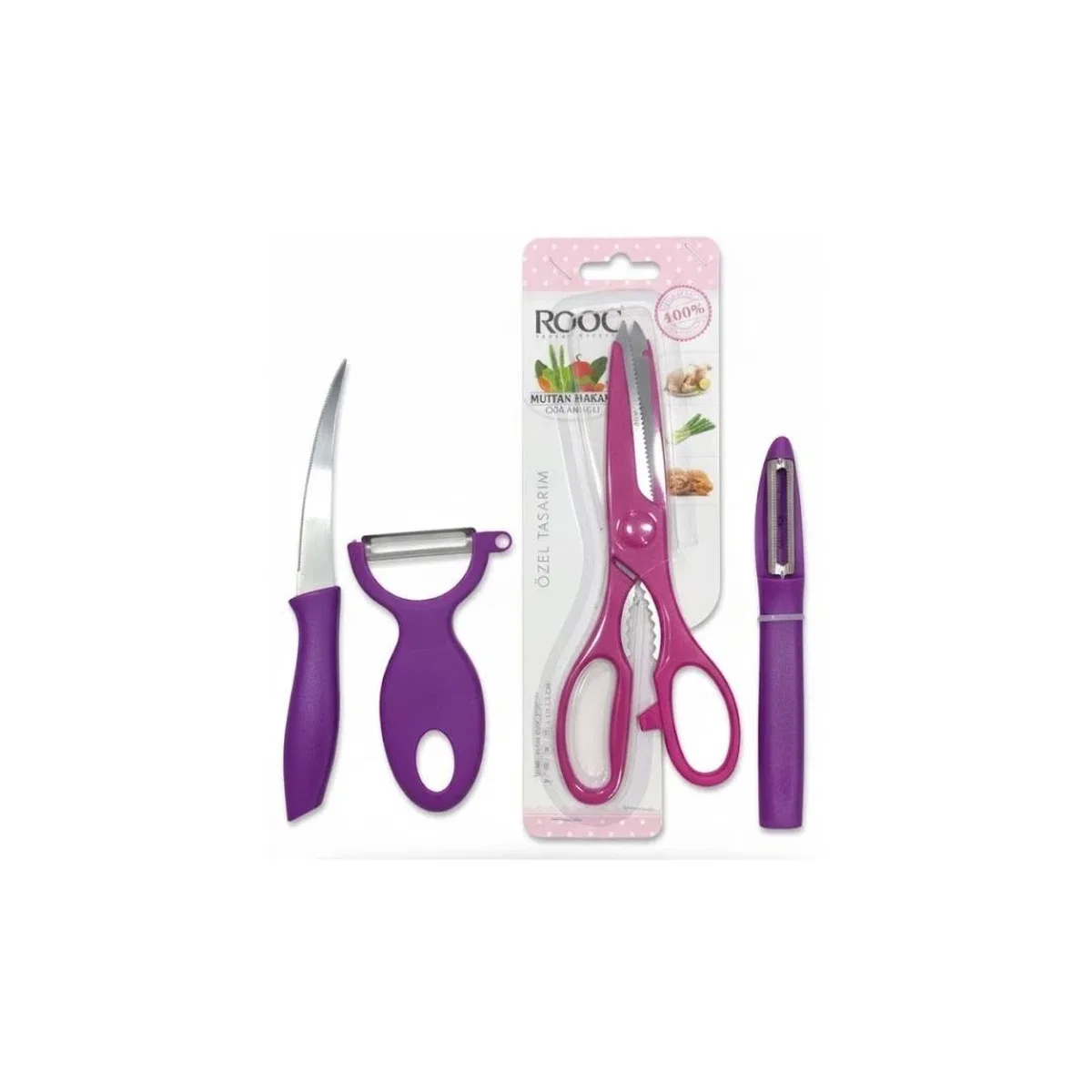 4 Parça Soyacaklı Mutfak Makaslı Set görsel 2