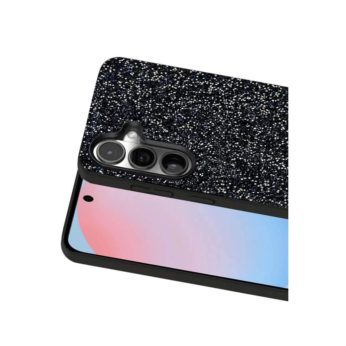 Onegif Samsung Galaxy S24 Plus Bright Simli Kapak - Siyah görsel 2