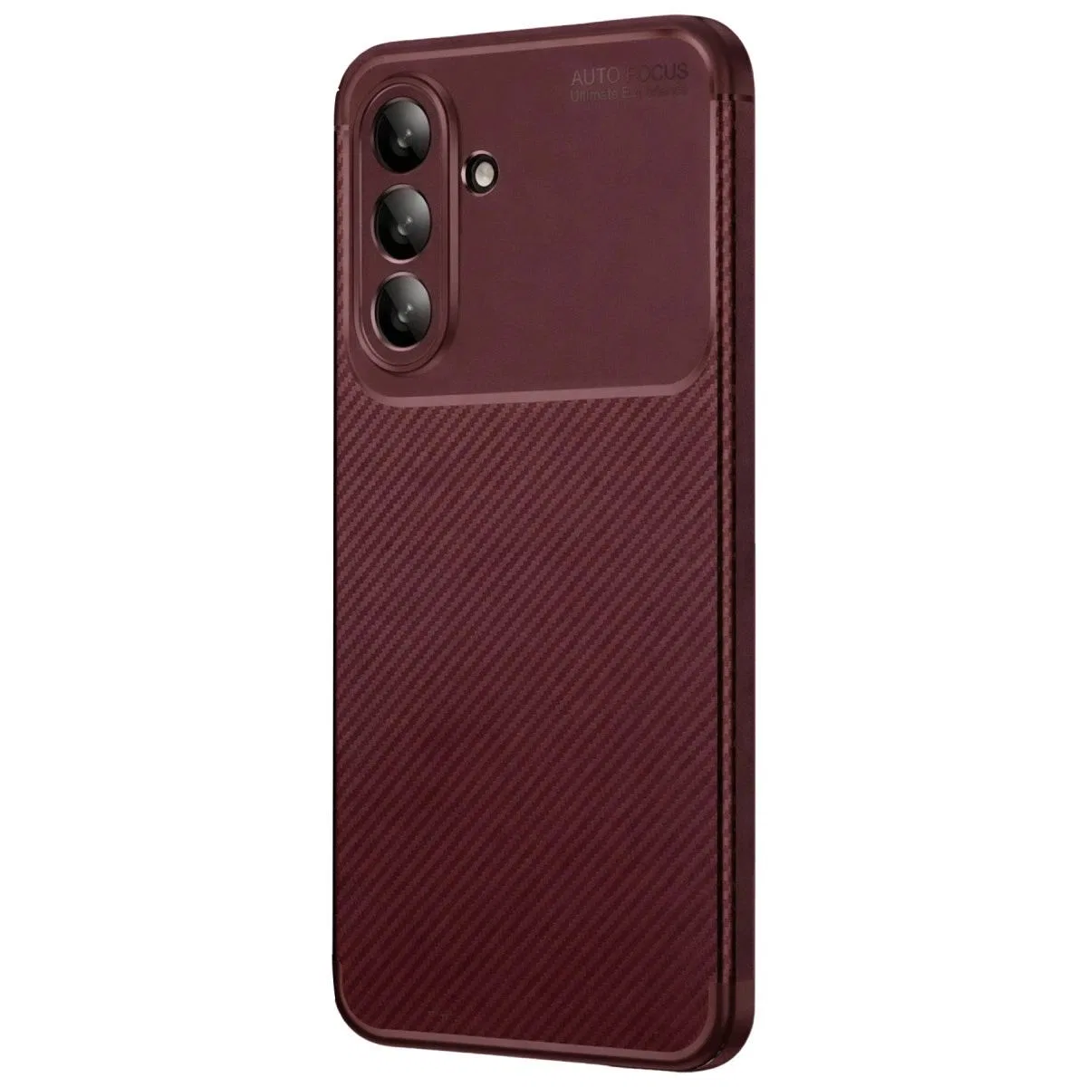 Samsung Galaxy A36 Kılıf Auto Focus Karbon Kapak - Bordo görsel 3