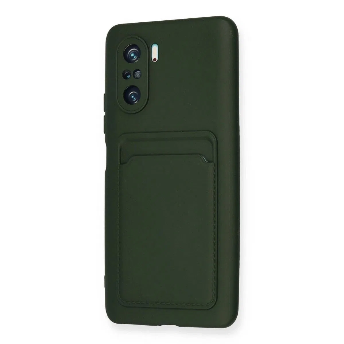 Xiaomi Mi 11i Kılıf Kelvin Kartvizitli Silikon - Koyu Yeşil görsel 3