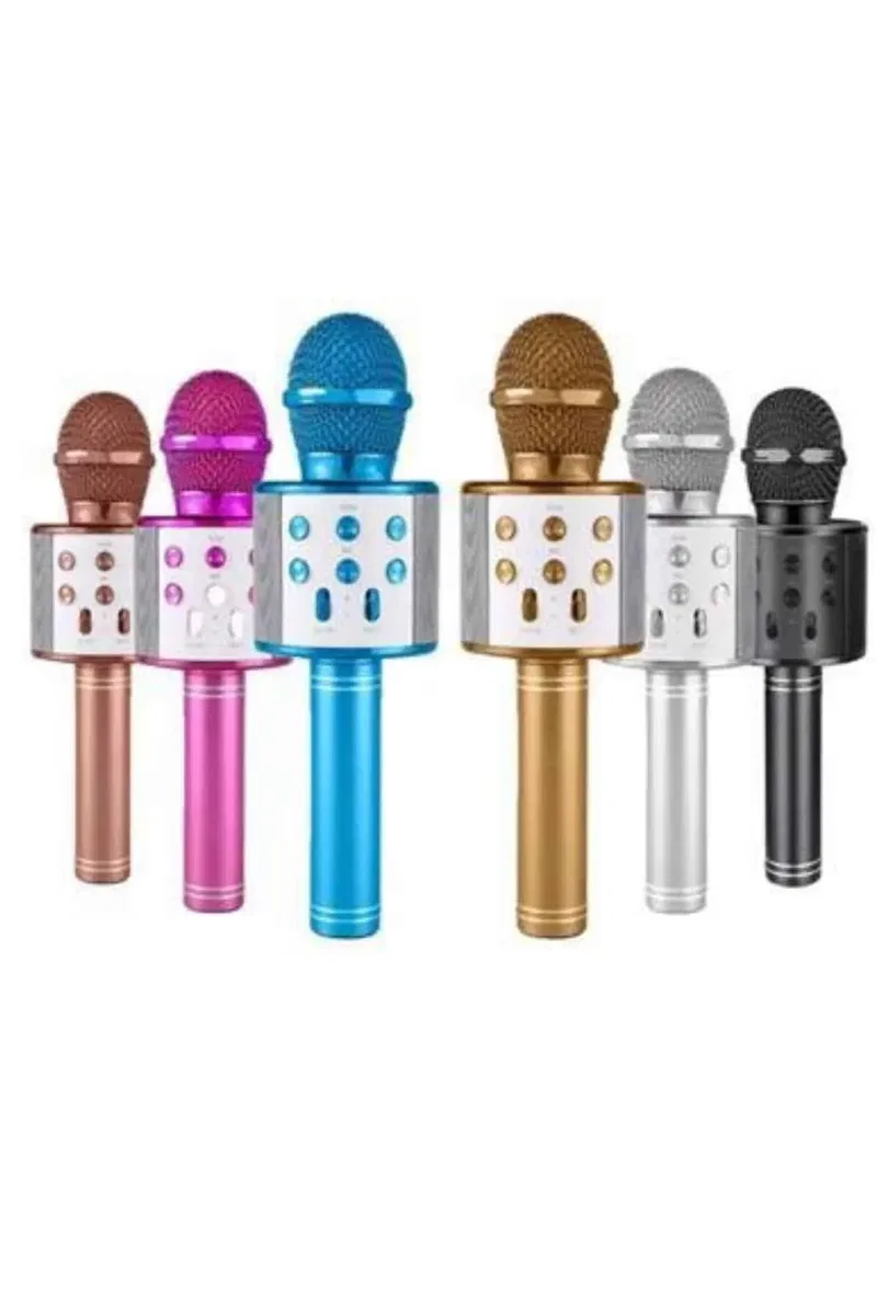 Bluetooth Hoparlör USB AUX SD Kart Kaoroke Mikrofon Uzun Pil Ömrü görsel 5