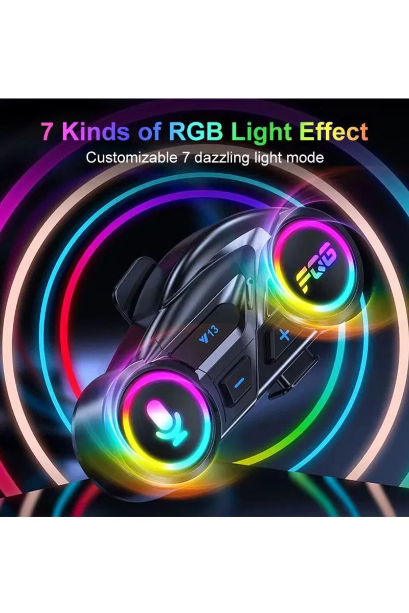Y13 Motor Kask Kulaklık Rgb Modlu Radyolu Motosiklet Kulaklık 5. 3 Bluetooth Intercom görsel 6