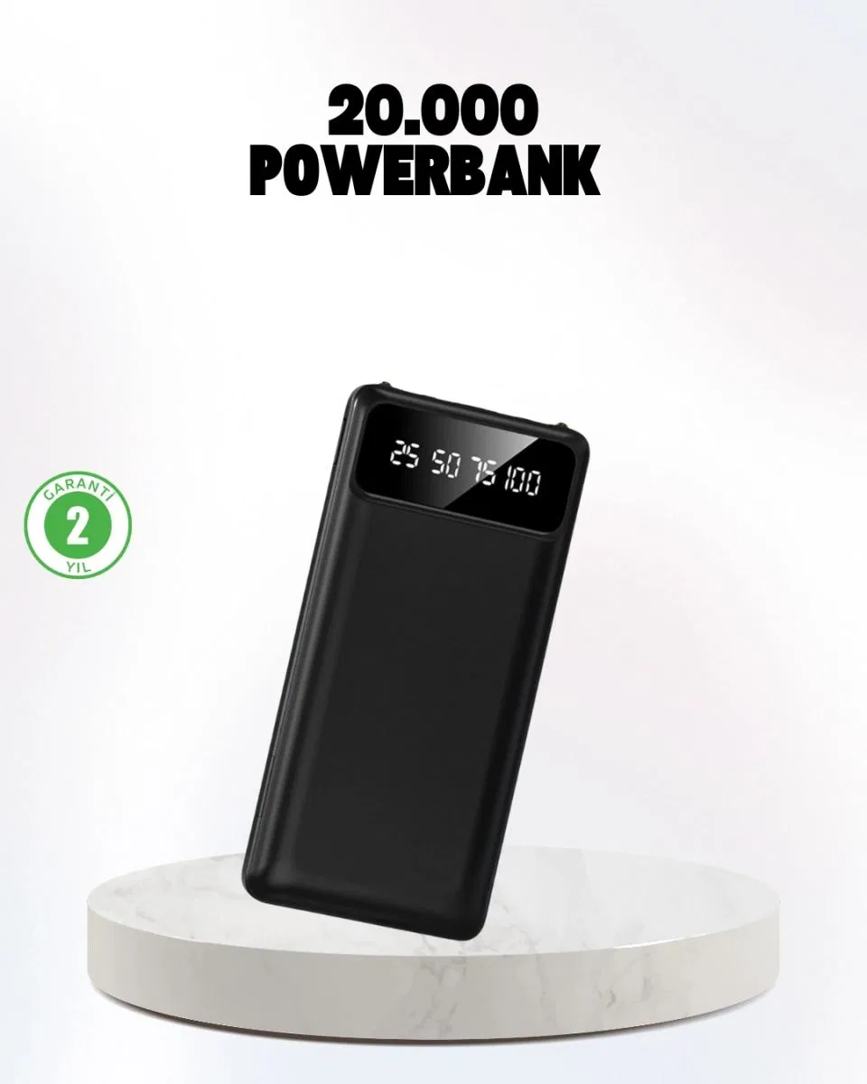 Çoklu Güvenlik Korumalı 20. 000 Mah Powerbank Fener Özellikli