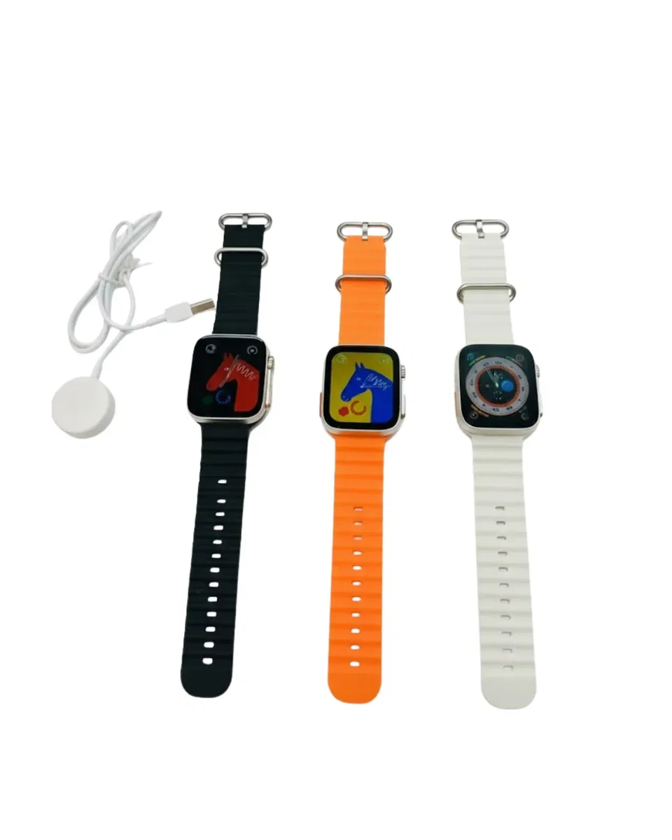 Yeni Model Akıllı Saat Ultra Smart Watch Gümüş Kasa 45mm Titreşim görsel 5