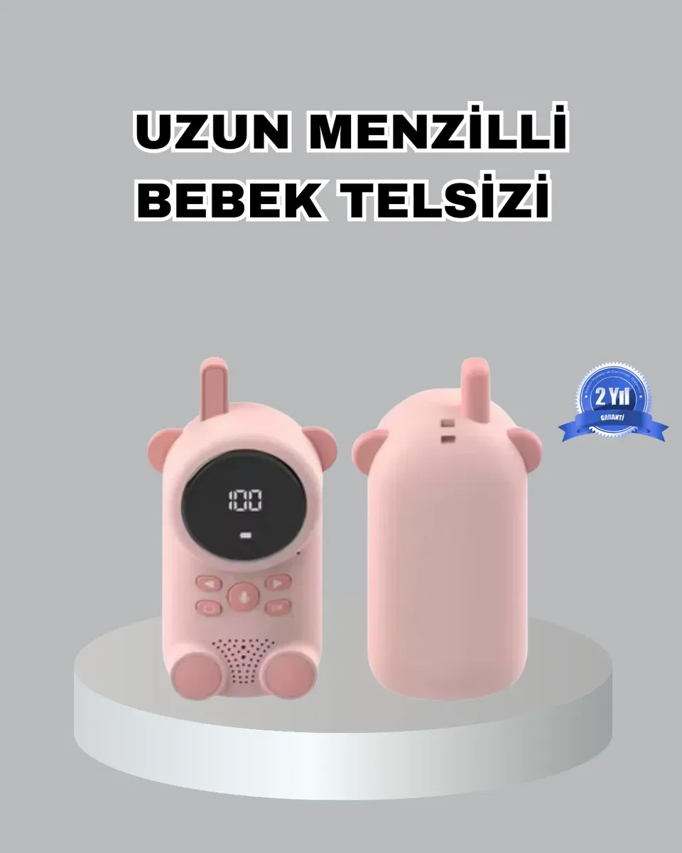 Şarjlı Bebek Telsizi Uzun Mesafe 22 K LCD Ekran VOX Modu 400 mAh