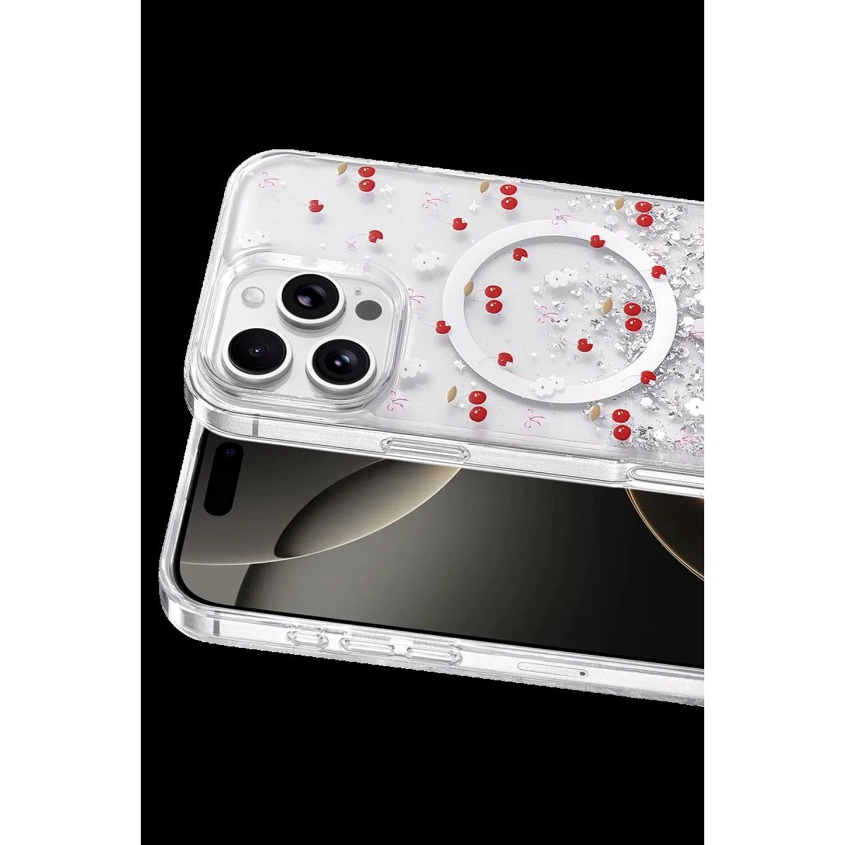 Onegif Apple İphone 16 Pro Max Misk Simli Magsafe Kapak - Desen 5 görsel 2