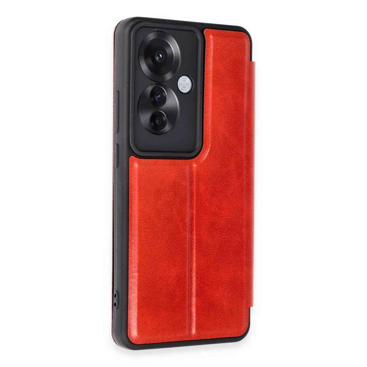 Oppo Reno 11f Kılıf Flip Cover - Kırmızı görsel 2