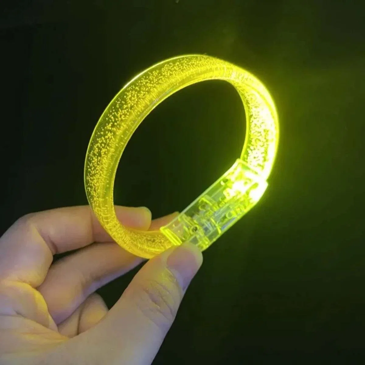 Sarı Led Işıklı Baskı Yapılabilen Pilli Bileklik Bilezik 1, 5 Cm Genişlik görsel 3