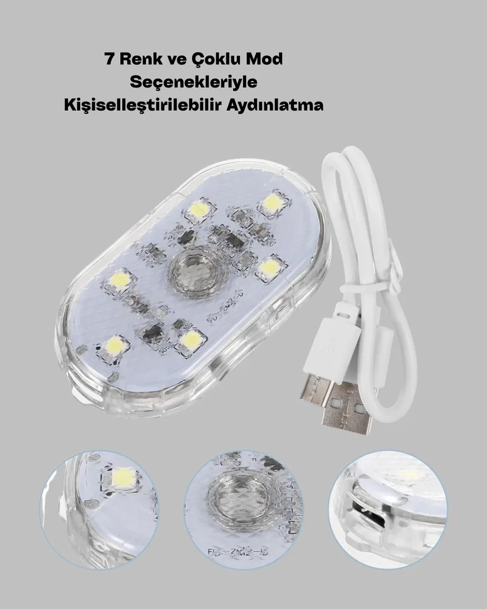 USB Şarjlı Çok Renkli Dokunmatik LED Gece Lambası görsel 3