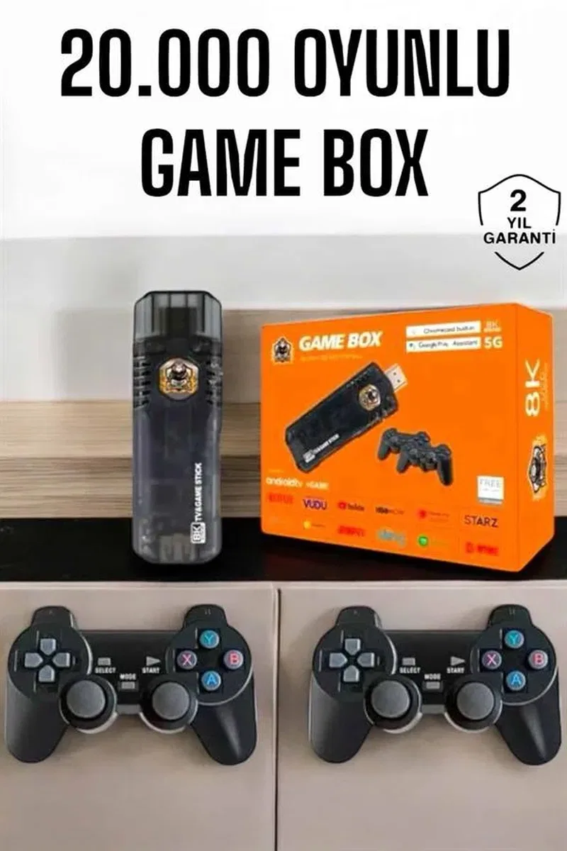 20. 000 Oyunlu Premium Model Oyun Konsolu 8k Android Tv HD Game Stick görsel 2