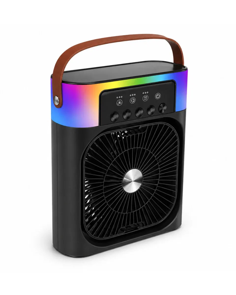Mini Klima Fan Buharlı Soğutucu RGB Led Işıklı Taşınabilir Masaüstü Fan görsel 3