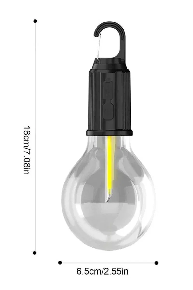 Şarjlı Dekoratif Kamp Lambası Askılı Ampul Led Işık Type-C Girişli görsel 5