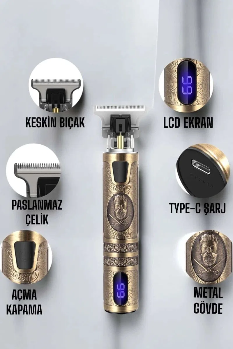 Çizik Tıraş Makinesi Şarjlı Paslanmaz Çelik Bıçaklı Uzun Ömürlü görsel 3