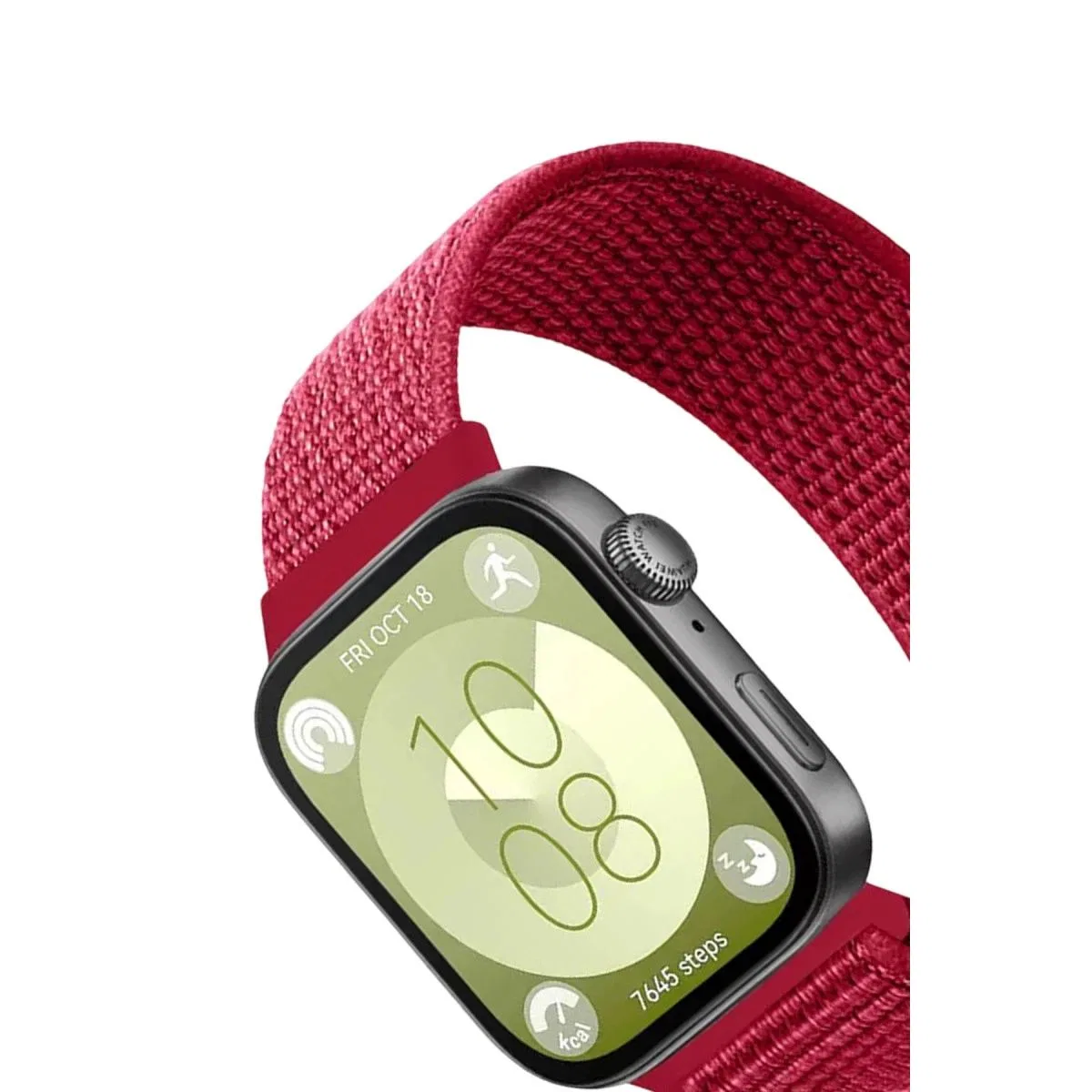 Huawei Fit 4 Hasırlı Cırtcırtlı Kordon (saat Değildir) - Kırmızı görsel 2