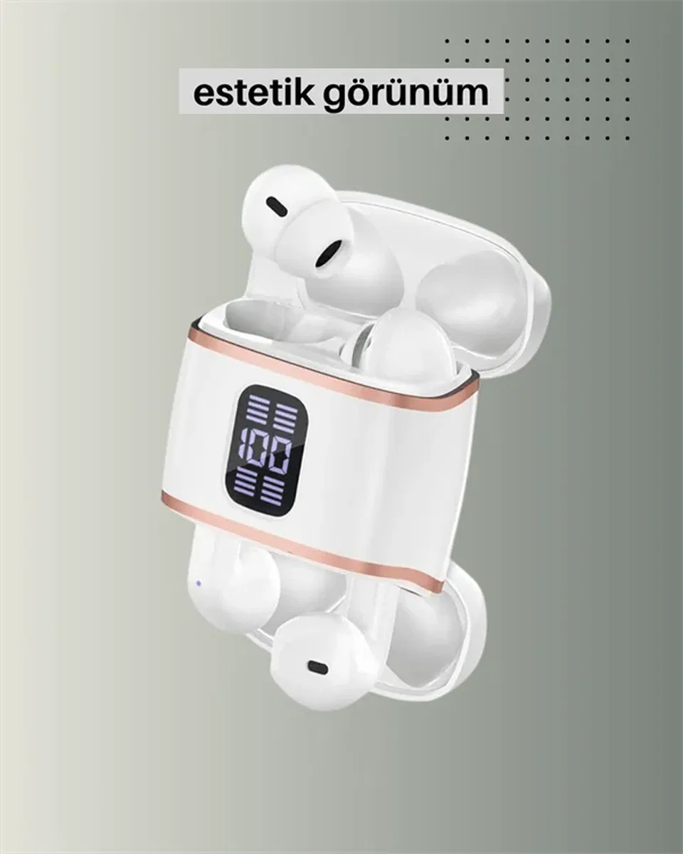 Çift Kulaklıklı Bluetooth Kulaklık – 4 Adet, ANC-ENC, Şarj Kutulu, Dijital Göstergeli görsel 4