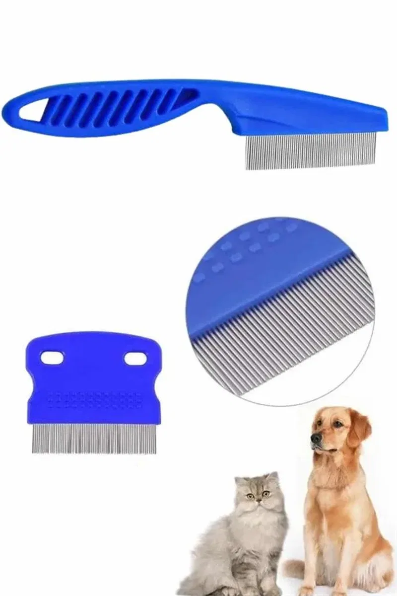 4'lü Bit Evcil Hayvan Tarak Seti Kedi Köpek Bit Tarak Seti Pire Tarağı görsel 4